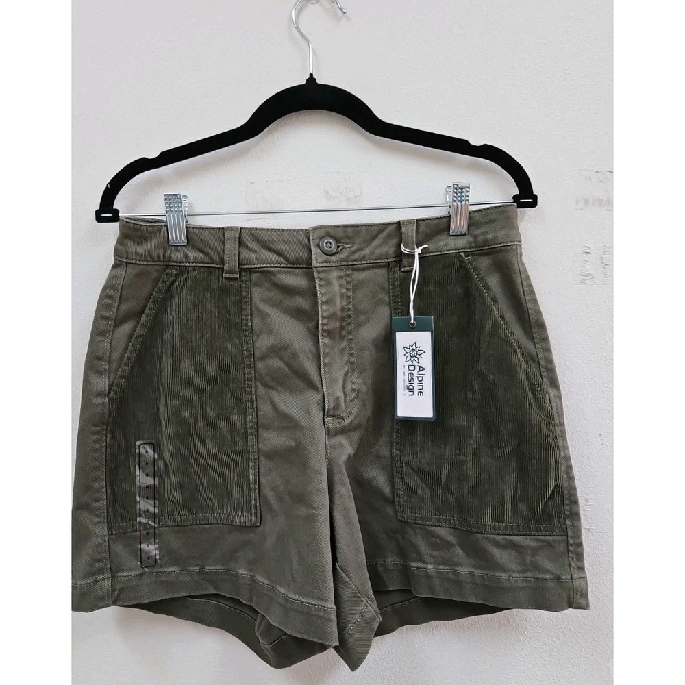 Alpine Design Shorts Womens 6 Vintage Olive Chino Outdoor Casual Camping Hiking